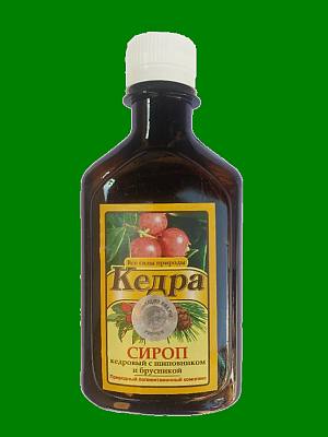 Cedrový sirup s sipek a brusinka